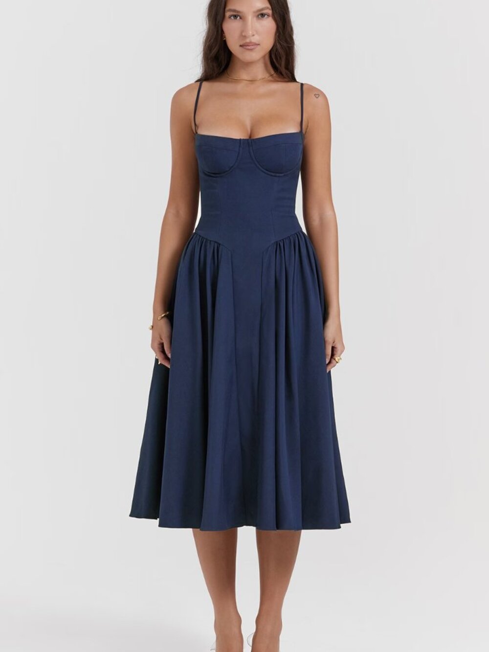 House of CB 'Samaria' French Navy Corset Sundress